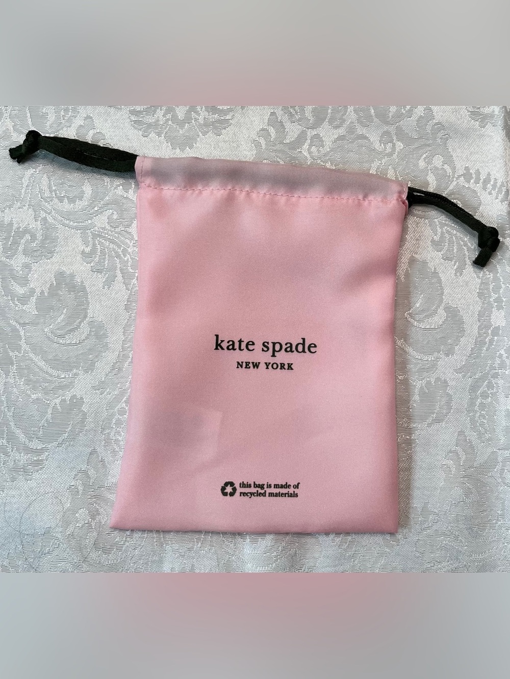 Kate Spade Drawstring Jewelry Pouch in Soft Pink NWOT